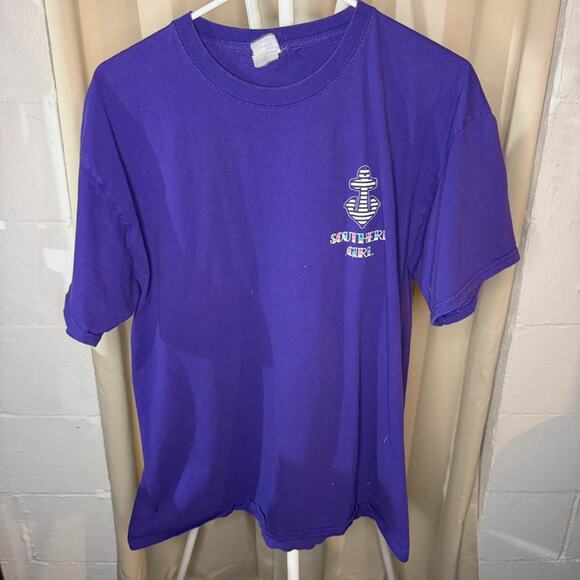 Vintage “Anchored to the South” Southern Girl Purple Graphic XL T-Shirt - Picture 1 of 3